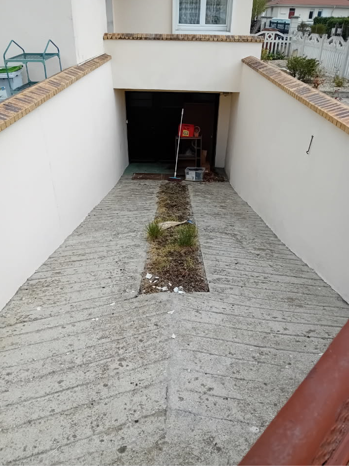 Descente de garage nettoyée et démoussée à Conflans-Sainte-Honorine